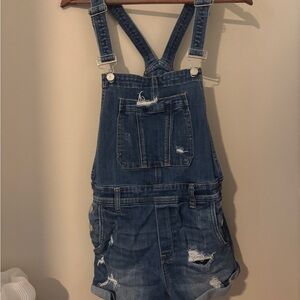 Blank NYC Blue Denim Distressed Romper